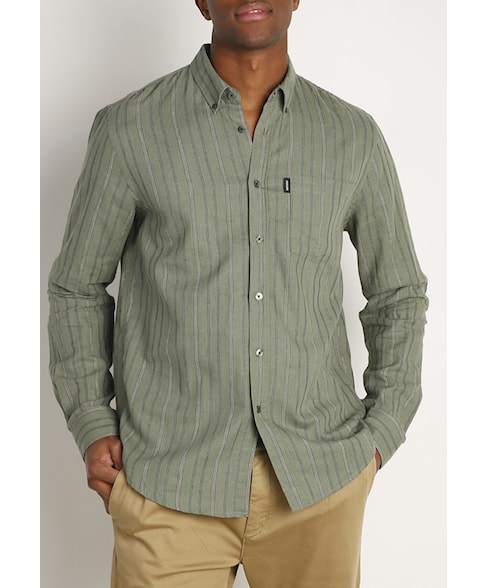 BSH014-C525 | Striped Linen Shirt